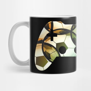 Soccer Ball Sports Player - Gaming Gamer Abstract - Gamepad Controller - Video Game Lover - Graphic Background Mug